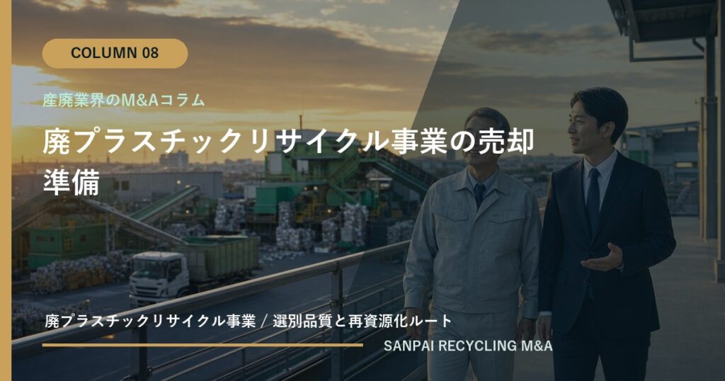 廃プラスチックリサイクル事業の売却準備 アイキャッチ
